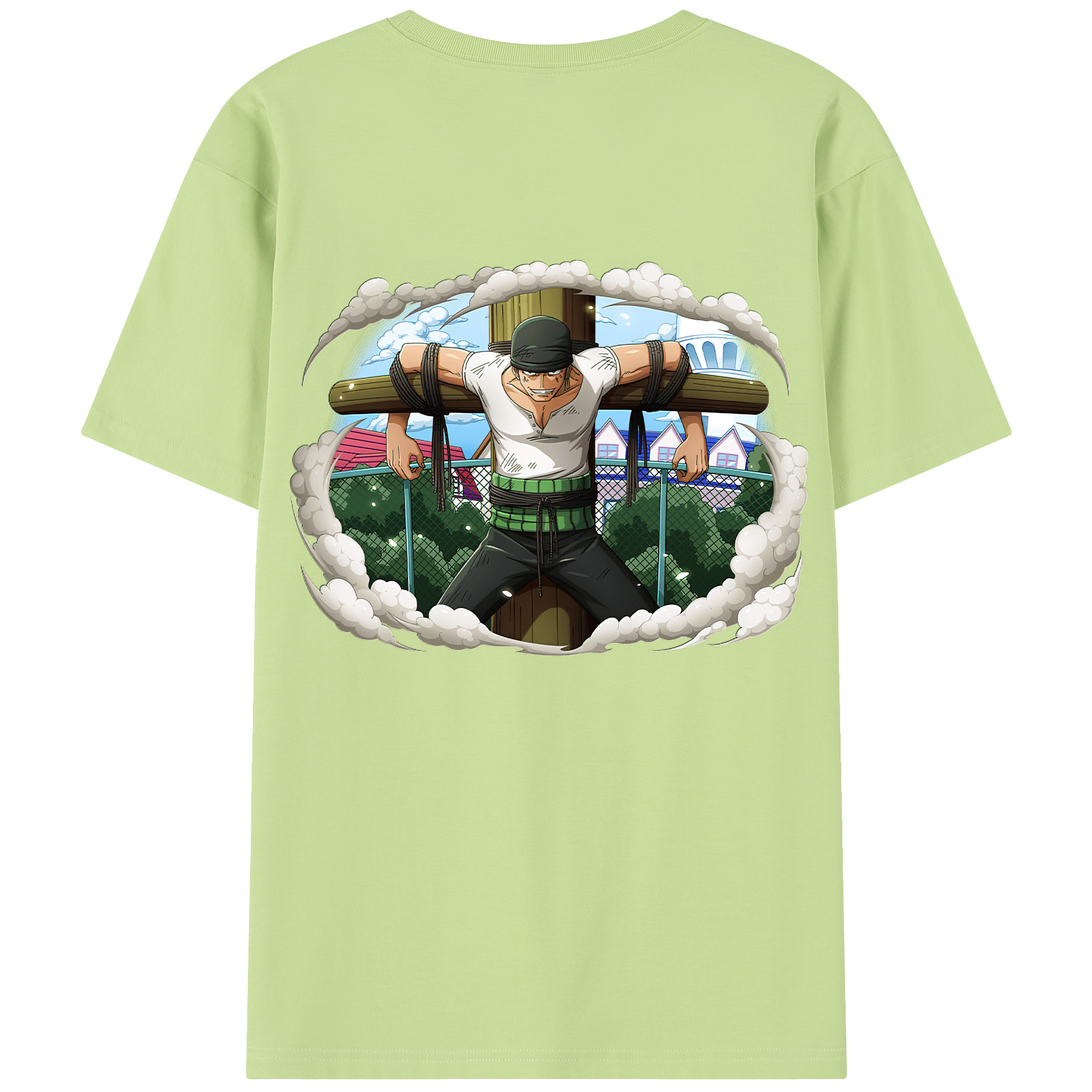 ワンピース ロロノア・ゾロ ONE PIECE Roronoa Zoro 綿100％半袖Tシャツ（背面プリント）